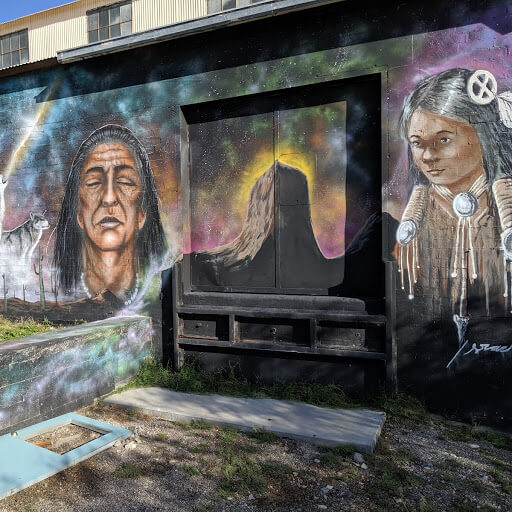 An Ajo, AZ mural featuring Baboquivari Peak