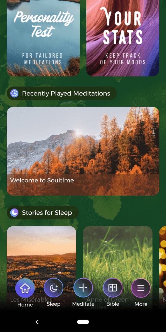 screenshot of Soultime app