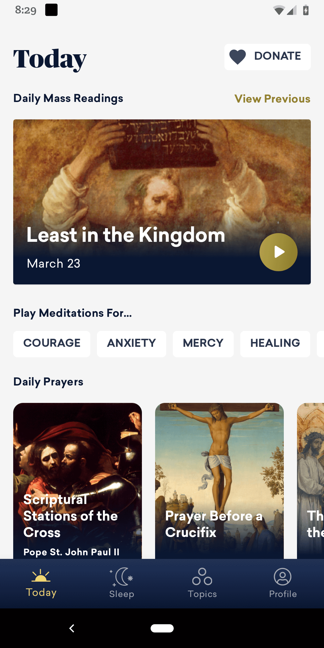screenshot of Amen app