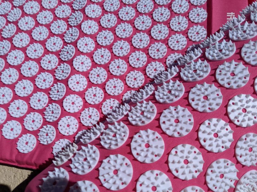 a pink acupressure mat