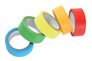 rolls of multicolored tape