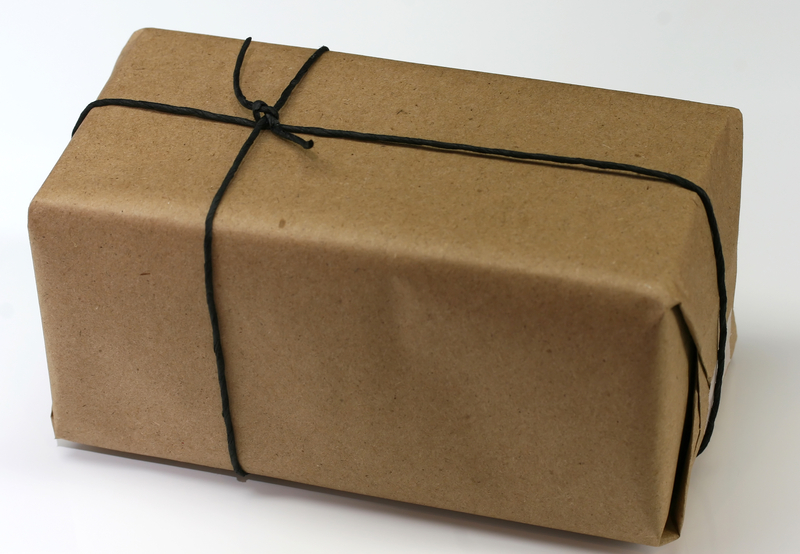 present wrapped in a brown paper bag